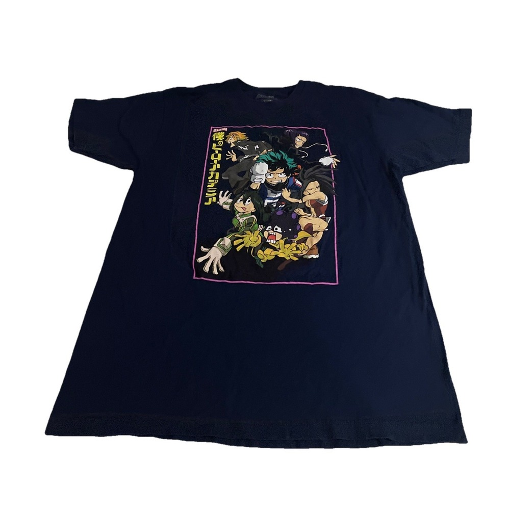 My Hero Academia Men's Size Large T‎ Shirt Graphic Logo Funimation TV Show Blue